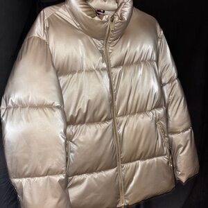Tommy Hilfiger Gold Metallic Puffer Jacket